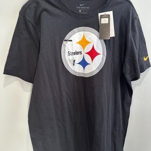 Pittsburgh Steelers Logo Nike Football Black T-Shirt Men's Large NWT